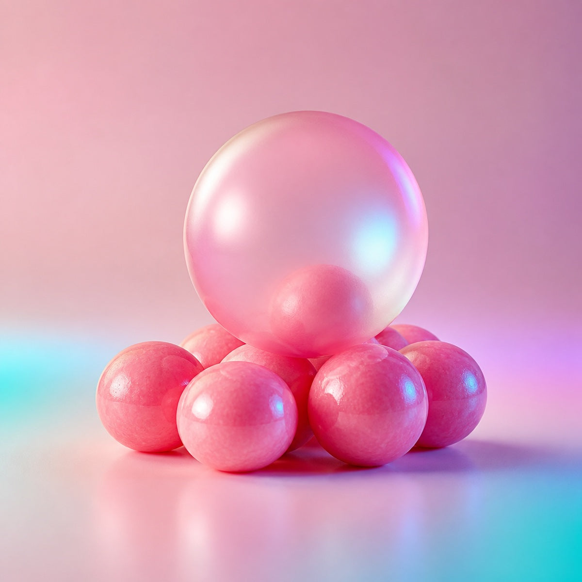 Chewing-gums roses illustrant la senteur Bubblegum