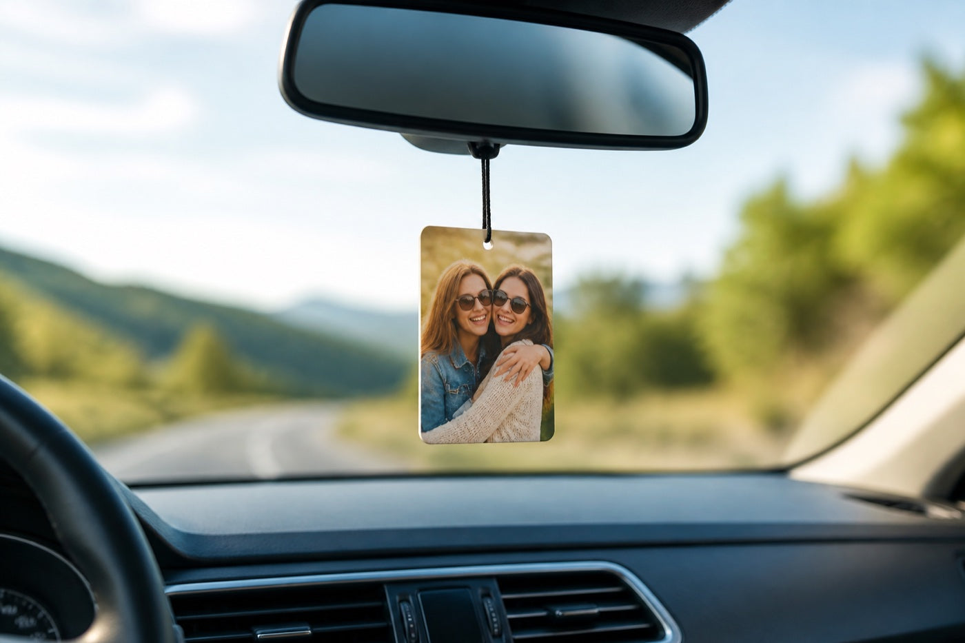 Désodorisant photo installé dans une voiture